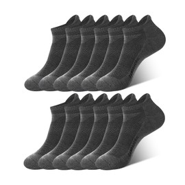 BAMBOO COOL Men's Ankle Socks Athletic Low Cut Cushioned Moisture Wicking, Running Socks Arch Support Breathable, 6 Pack Multicolor Socks