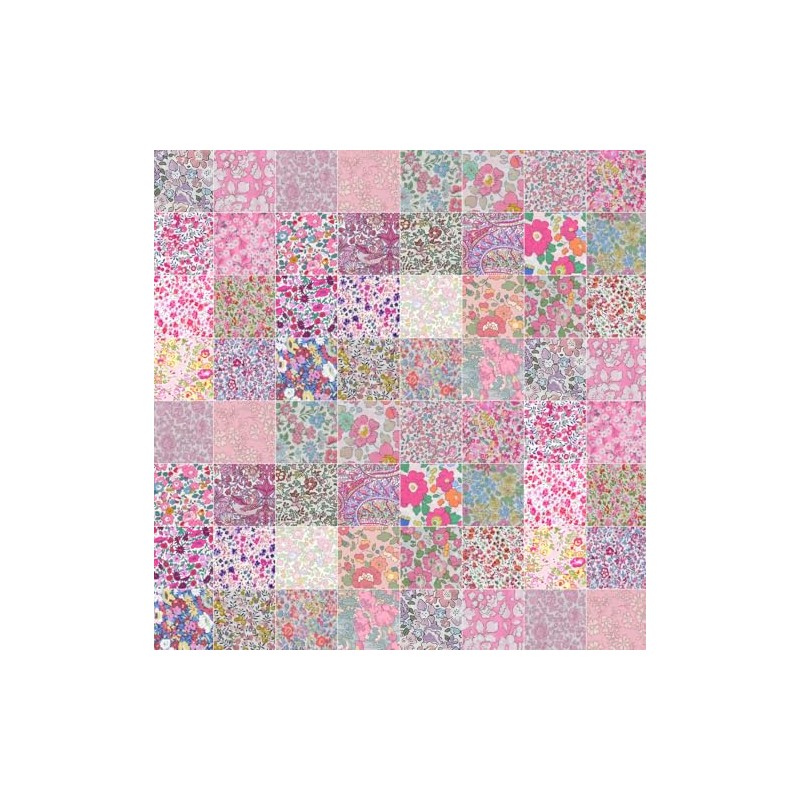 30 Liberty Fabric Tana Lawn ™ Squares, Pinks (5.5 x