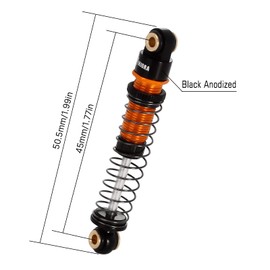 INJORA 45mm Shocks Aluminum Threaded Absorber Oil Damper for FMS FCX24 1/24 RC Crawler Upgrade（Gold）