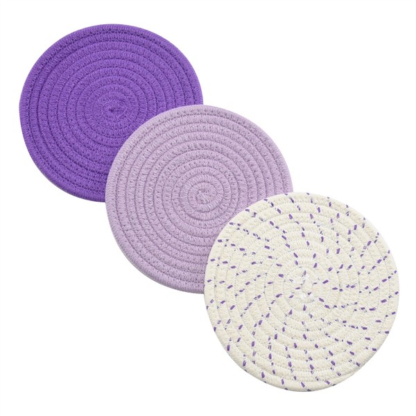 Pot Holders Set Trivets Set 100% Pure Cotton Thread Weave