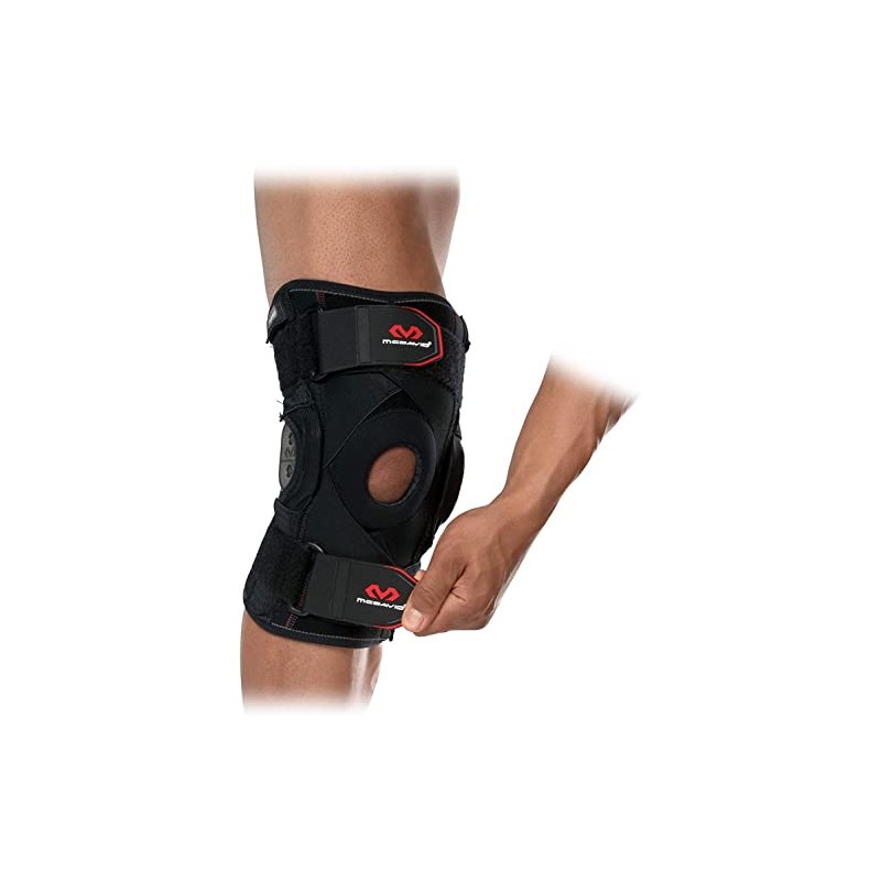 McDavid Rodillera articulada, con correas cruzadas Negro X-large
