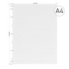 A4 Lined Refill Paper, 290x210mm, 4-Ring, 100GSM 10mm Wide Ruled,
