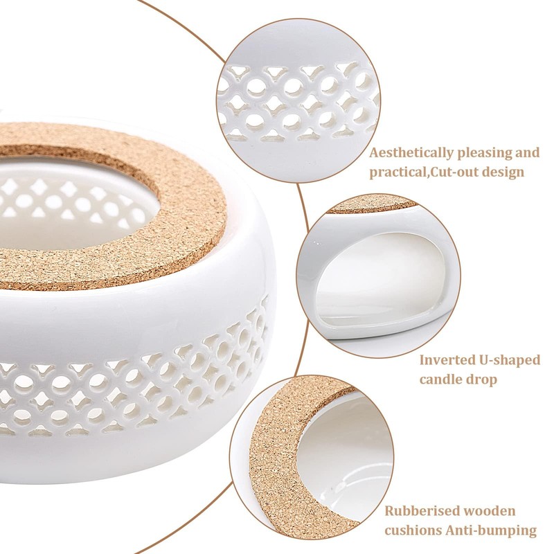 Fahibin Teapot Warmer Ceramic,Tea Light Warmer,Teapot Warmer Base for Drinks,