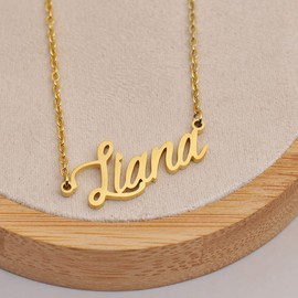 HUAN XUN Name Necklace for Girls Clara Meaningful Jewelry Gifts Ideal for New mom
