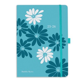 2025-2026 Academic Diary A5 Week to View - Mid Year Weekly Planner from July 2025 to July 2026 - Hardback with Ribbon Marker and Elastic Closure - Teal