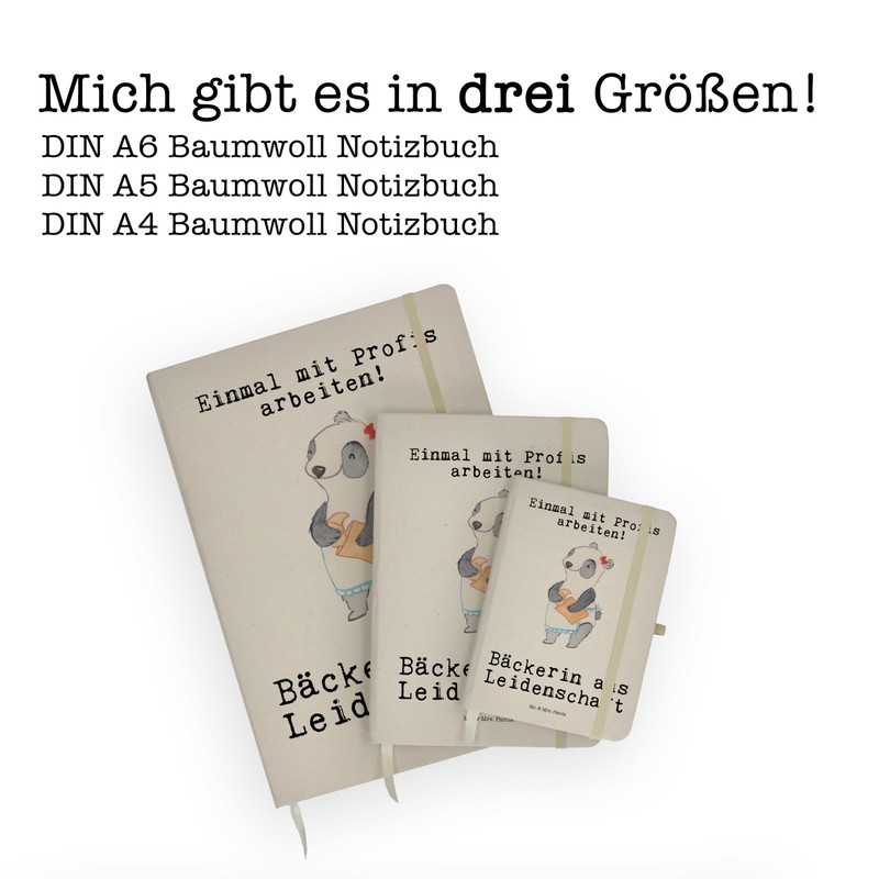 Mr. & Mrs. Panda DIN A5 Baumwoll Notizbuch Bäckerin Leidenschaft