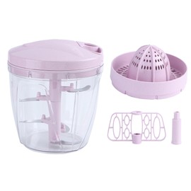 900ML Multi Function Meat Chopper Hand Pulled Meat Mincer Household Food Processing Tool(Large Size Pink)