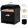 Giantex 4-in-1 Outdoor Pizza Oven, Wood Fired 2-Layer Pizza Maker