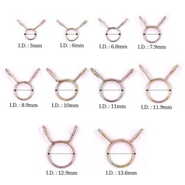 Hilitchi 450Pcs 17Sizes Fuel Line Hose Tubing Spring Clips Clamps Hose Fastener Assortment Kit for Motorcycle Scooter ATV, 5-22mm