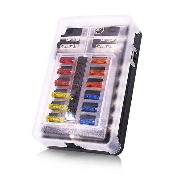 Bloque de fusibles de 12 vías de 12 V, 12