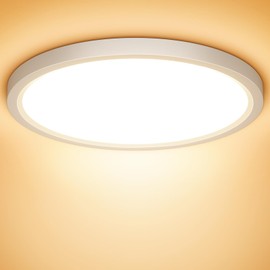 NIBSHOOM LED Ceiling Light, 18 W, 1800 lm, Super Slim Ceiling Light, 3000 K, IP44 Waterproof for Living Room, Bathroom, Bedroom, Kitchen, Hallway, Balcony, Round and Flat Modern LED Lamps, Diameter