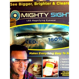 As Seen On TV Mighty Sight Magnifying Glasses with rechargeable LED Light & free Travel Case