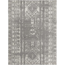Unique Loom Lennon Collection Area Rug - Zal (9' x 12' 2" Rectangle, Gray and Ivory)