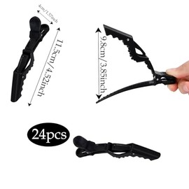 24Pcs Pinzas de Pelo de Cocodrilo, Pinzas para El Cabello para Mujeres, Pinzas de Cocodrilo, Peluquería Pinzas de Pelo para Peinar, para Todo Tipo de Cabello