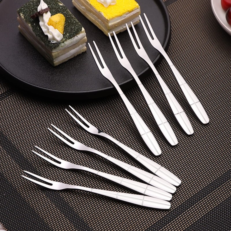 Bringer 12-Piece Stainless Steel Mini Appetizer Forks, Small Fruit Forks