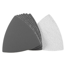 sourcing map Triangular Sandpaper Hook and Loop Triangle Sanding Pad Fit 3-1/2" Oscillating Multi-Tool Silicon Carbide for Wet/Dry Use 1000 Grit 8pcs