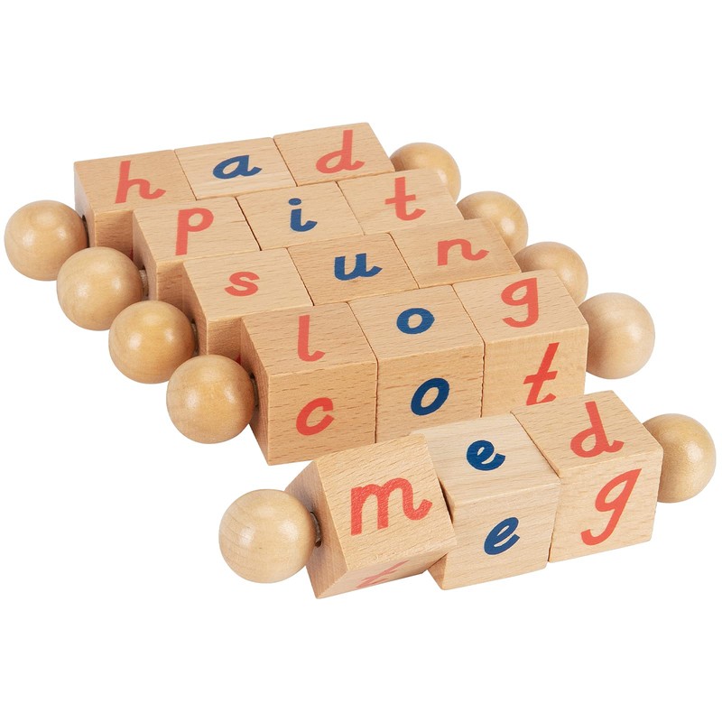 Seanmi Wooden Letter Blocks, Montessori Educational Toys for Toddlers, Manipulative