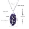 Thajaling Vintage Amethyst Reiki Healing Crystal Pendant Necklace Silver Tree