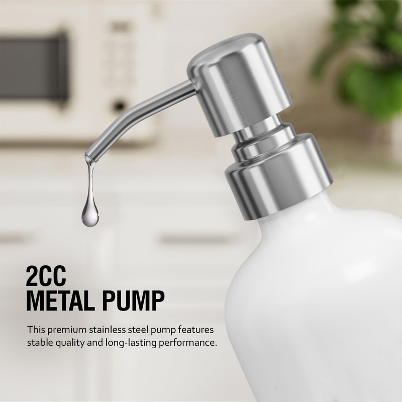 MOMEEMO Soap Dispenser for Kitchen Sink, White Soap Dispenser with