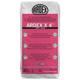 Ardex X 4 Thinset Mortar - 40 Lbs Bag, White, for Indoor and Outdoor Installation of Large-Format Tile and Heavy Stone on Walls and Floors, Easy Application
