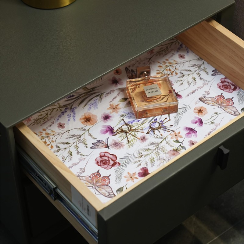 Floral Shelf and Drawer Liner for Kitchen Cabinets,16IN x 10FT