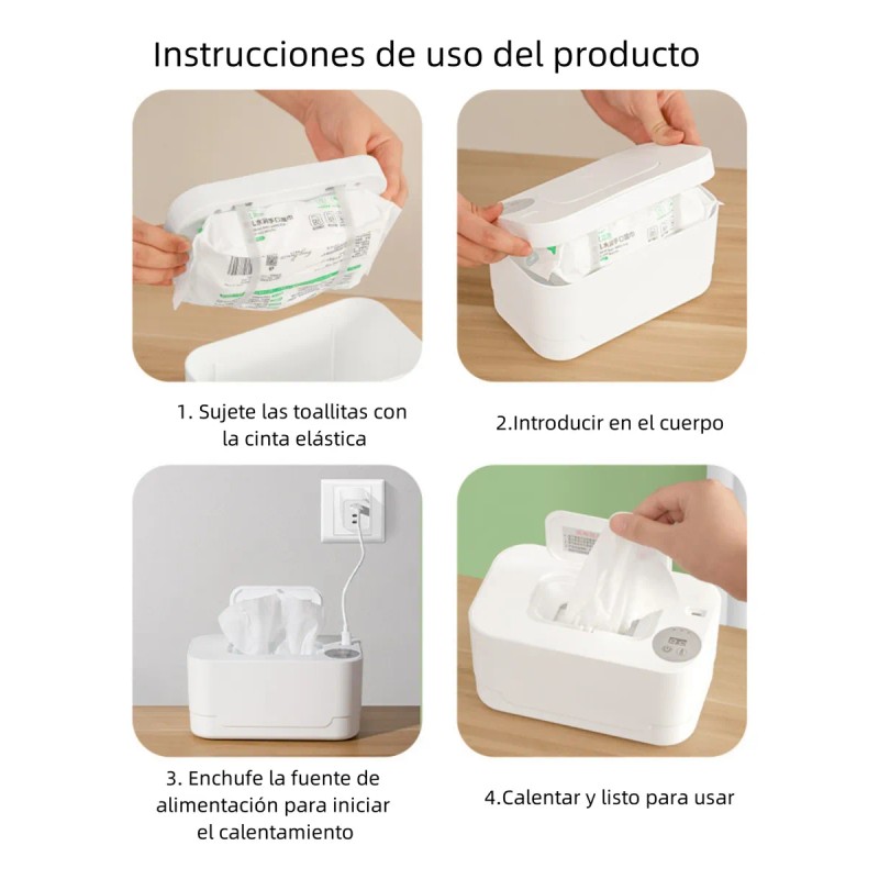 Calentador De Toallitas Húmedas Con Luz Para Bebés