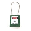 Lockout Cable Padlock Green Body: High Performance Plastic, Nylon, Hanging: