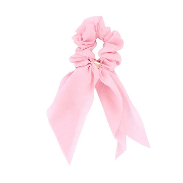 Beaupretty hair scarf hair bands bowknot streamers hair bands ponytail holder hair ropes ties hair accessories for women Lady Pink