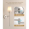 ECOBRT Battery Operated Wall Sconces Set of 2, Brushed Nickel