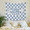 XLDLIOO Cool Kids Club Blue Wall Tapestry, Blue and White