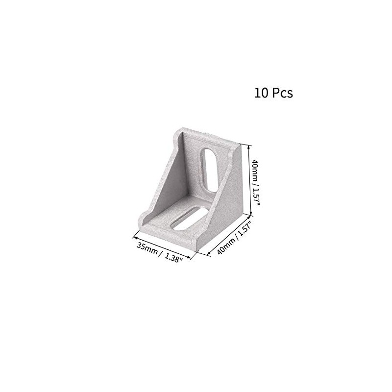sourcing map Inside Corner Bracket Gusset, 40mm x 40mm for