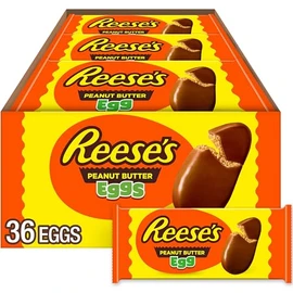 REESE'S Milk Chocolate Peanut Butter Eggs, Easter Basket Easter Candy Packs, 1.2 oz (36 Count) | 36 Count, Easter Basket Easter Candy Packs