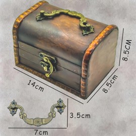 Tuxuzal Wooden Treasure Chest Small Children's Treasure Chest Pirate Treasure Chest Children's Birthday Wooden Box Gift Box Retro Treasure Chest Wooden Chest for Storage and Decoration