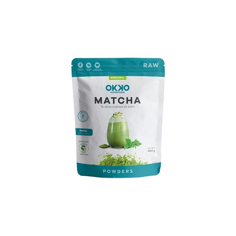 Okko Superfoods Té Verde Orgánico Matcha en Polvo, 454g, Orgánico