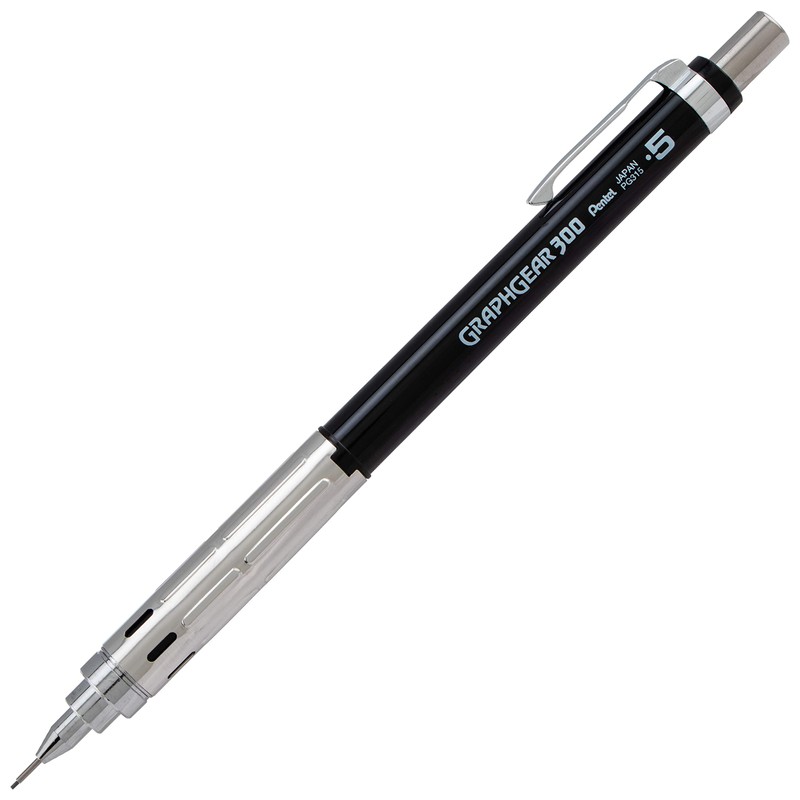 Pentel Arts GraphGear 300 Mechanical Pencil, (0.5mm) Fine line, 1-Pack,