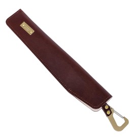 Tabarat Tps-107 Folding Fan Case, Fan Holder, Includes Carabiner, Made in Japan, Genuine Leather, Himeji Leather, dark brown - medium