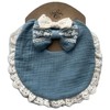 Baby Girl Gift Set, Muslin BoHo Bib with Lace and