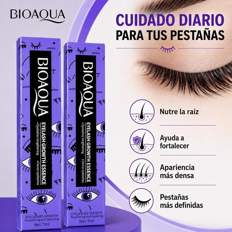 BIOAQUA Pack 2 Serum para Cejas, Pestañas, Línea del Cabello