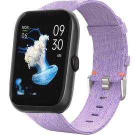Compatible for Virmee VT3 Plus Band, Youkei Breathable Nylon Woven Fabric Replacement Accessory Strap Compatible for Virmee VT3 Plus/Virmee VG3 Smartwatch (Purple)