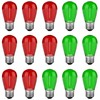 VISTERLITE Red Green S14 Christmas Light Bulbs, 1 Watt Plastic