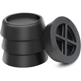 Mario10 Pack Black of 4 Rubber Feet Washing Machine Stabilisers Anti Vibration Pads Non Slip Pads For Dryer, Refrigerator, Table, Chair, Treadmill 60 x 54 x 20 mm (Black, 60 x 54 x 20 mm)