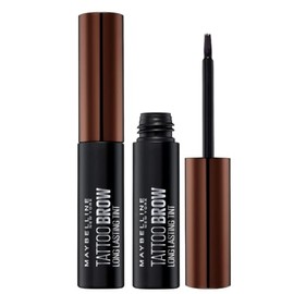 Maybelline New York Tattoo Brow Peel Off Eyebrow Gel Tint, Semi-Permanent Colour, Waterproof, Lasts up to 3 Days, Colour: Dark Brown, Duo Bundle