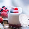 Hoolerry 10 Pcs Yogurt Jar Lids Set 2.64 Inch Clear