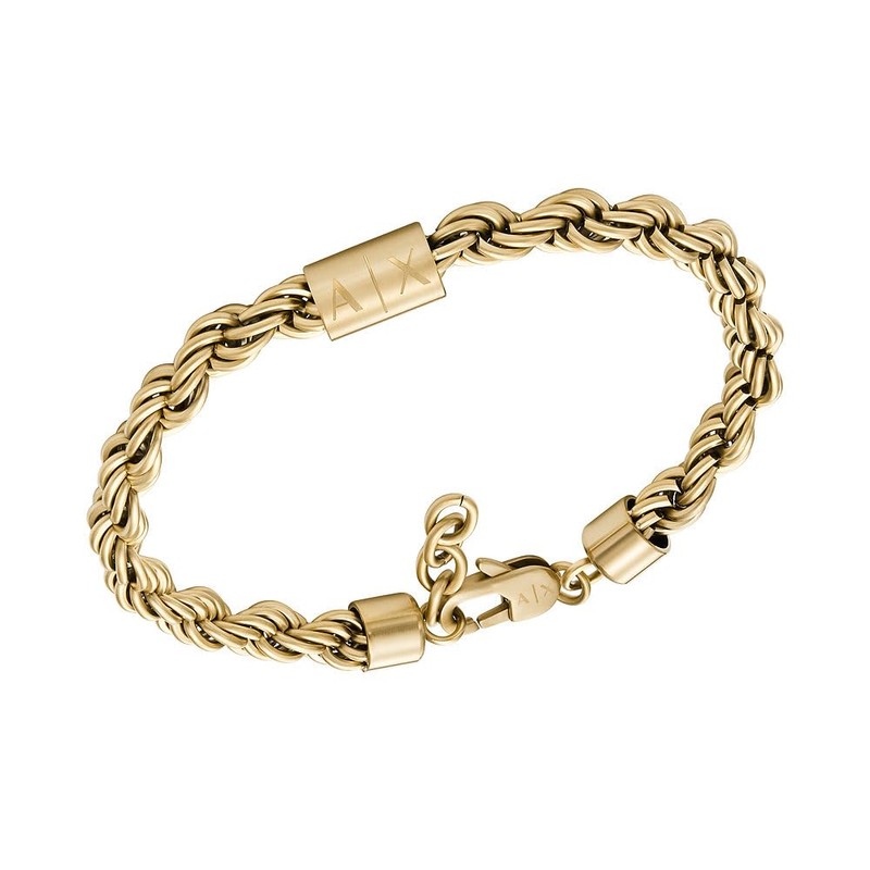 Armani Exchange Men's Gold-Tone Stainless Steel Chain Bracelet, AXG0124710