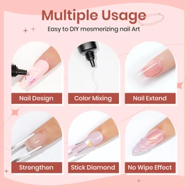 SUPWEE 3D Gel for Nail Art 15ml Clear Sculpture Gel Carving Molding Gels, 3D Nail Gels Decoration Unique Manicure Salon Art for Nails Charms or Chrome Nails Powder DIY Beginner at Home