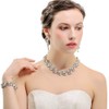 mecresh Simulated Pearl Leave Floral Bridal Jewelry Sets Crystal Wedding