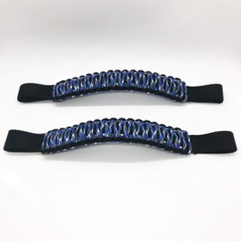 Bartact Paracord Grab Handles Compatible with Jeep Headrest - Black/Blue Camo Pair