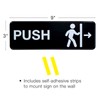 Push Pull 9x3" Plastic Business Sign 4 Pack (Black)