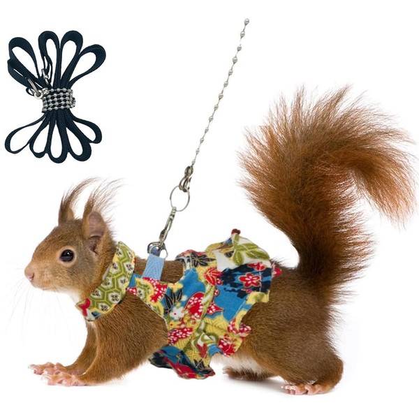 Squirrel Skirt Harness Leash Set Ferret Vest Adjustable Traction Rope
