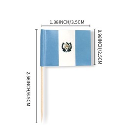 Guatemala Flag Guatemalan Small Toothpick Flag Decor Mini Cupcake Toppers Cocktail Food Flags Decorations (100 pcs)
